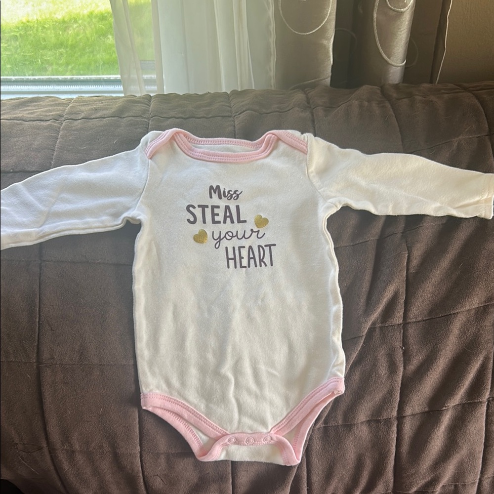 HBCali White and Pink Heart Bodysuit